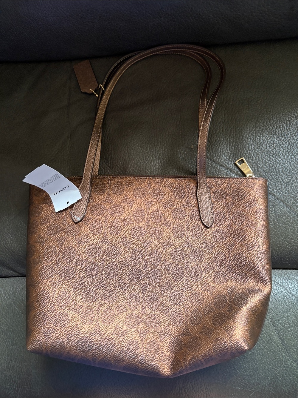 Coach medium signature Fiona tote in copper brown - Picture 3 of 9